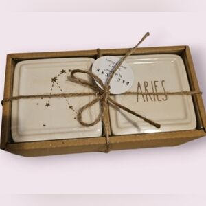 Rae Dunn Artisan Aries Trinket Jewelry Box Set (NEW)